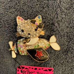 On sale! BJ Hello Kitty rhinestone airplane, multi- color stones.